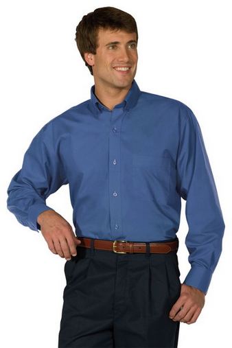 Custom Embroidered  Edwards Men's Long Sleeve Soft Touch Poplin Shirt - 1295 