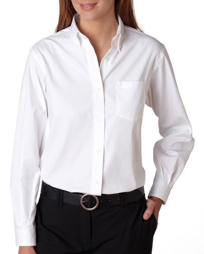 Custom Embroidered  Van Heusen Women's Pinpoint Oxford Shirt - 13V0110 