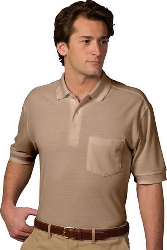 Custom Embroidered  Edwards Soft Touch Pique Polo With Pocket - 1505 