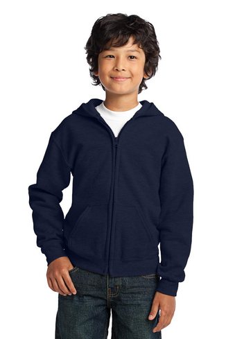 Custom Printed  Gildan Youth Heavy Blend Full-Zip Hooded Sweatshirt 18600B 