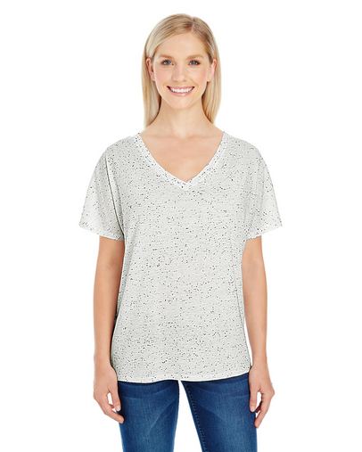 Custom Printed  Threadfast Apparel Ladies' Triblend Fleck V-Neck T-Shirt - 203FV 