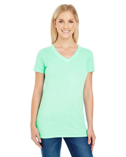 Custom Printed  Threadfast Apparel Ladies' Pigment-Dye V-Neck T-Shirt - 230B 