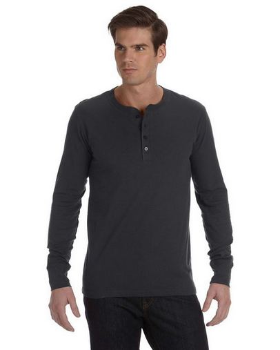 Custom Imprinted  Bella + Canvas Men's Jersey Long-Sleeve Henley - 3150 