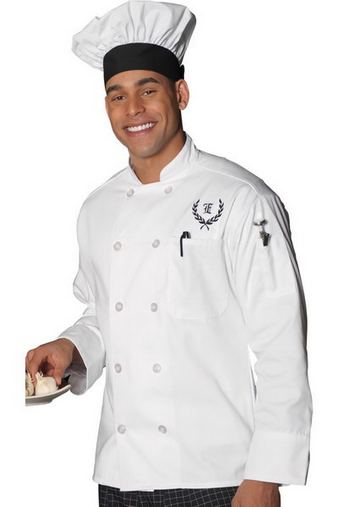 Custom Embroidered  Edwards Pearl Button Chef Coat - 3301 