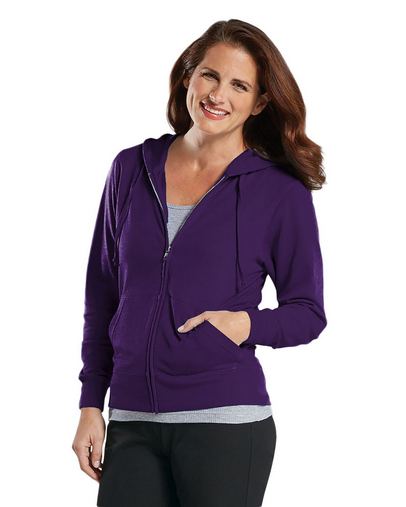 Custom Logo Ladies' Zip French Terry Hoodie-3763 With Logo