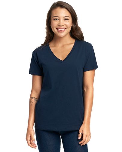 Custom Printed Next Level Ladies' Relaxed V-Neck T-Shirt - 3940 