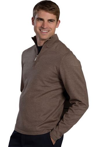 Custom Embroidered  Edwards 1/4 Zip Fine Gauge Sweater - 4072 