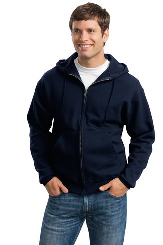 Custom Embroidered  Super Sweats Full-Zip Hooded Sweatshirt. JERZEES 4999M 