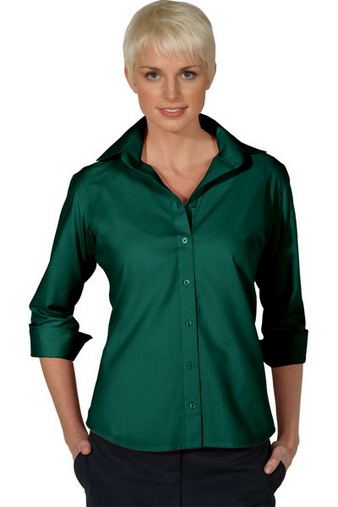 Custom Embroidered  Edwards Womens Open Neck Poplin Blouse - 5040 