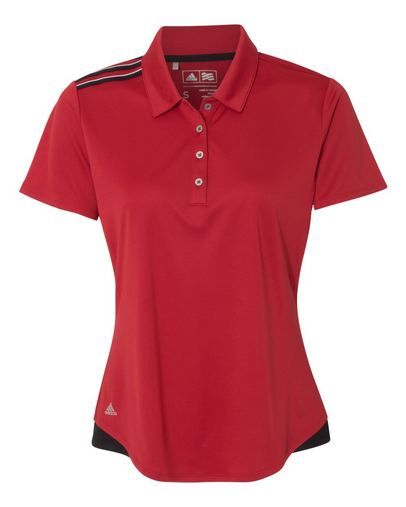 Custom Embroidered adidas Golf Ladies' 3-Stripes Shoulder Polo - A235 