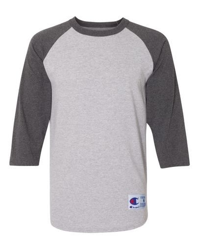 Custom Logo Champion Three-Quarter Raglan Sleeve Baseball T-Shirt - T137 With Logo