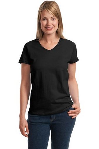 Custom Printed Hanes Ladies ComfortSoft V-Neck T-Shirt. 5780 