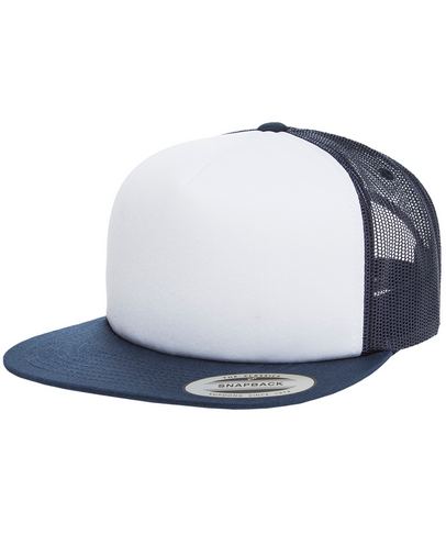 Custom Printed  Yupoong Foam Trucker with White Front Snapback - 6005FW  