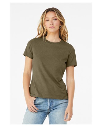 Custom Printed Ladies' Relaxed Heather CVC Short-Sleeve T-Shirt BC-6400CVC With Logo