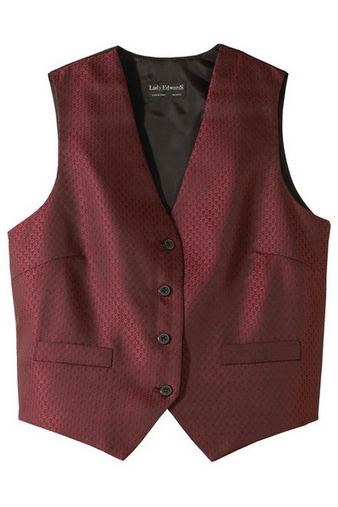 Custom Embroidered  Edwards Women's Diamond Brocade Vest - 7390 