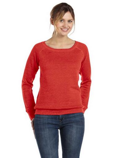 Custom Embroidered  Bella + Canvas Ladies' Sponge Fleece Wide Neck Sweatshirt - 7501 