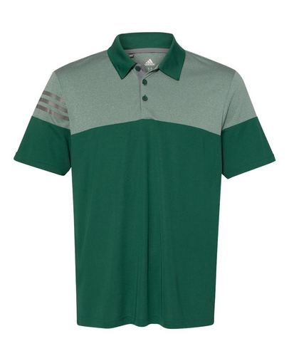 Custom Embroidered adidas Golf 3-Stripes Heather Block Polo - A213 