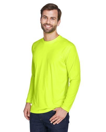 Custom Printed  UltraClub Adult Cool & Dry Sport Long-Sleeve Performance Interlock T-Shirt - 8422 