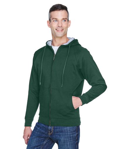 Custom Embroidered  UltraClub Adult Rugged Wear Thermal-Lined Full-Zip Hooded Fleece - 8463 