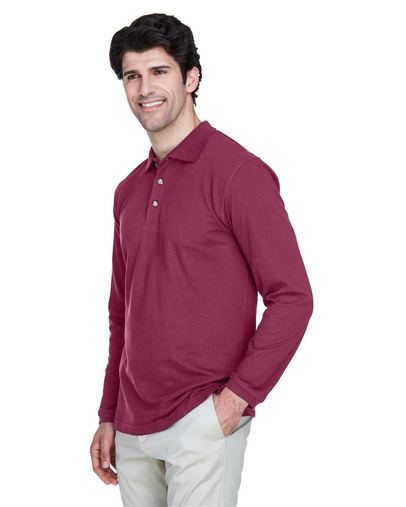 Custom Embroidered  UltraClub Adult Long-Sleeve Classic Pique Polo - 8532 