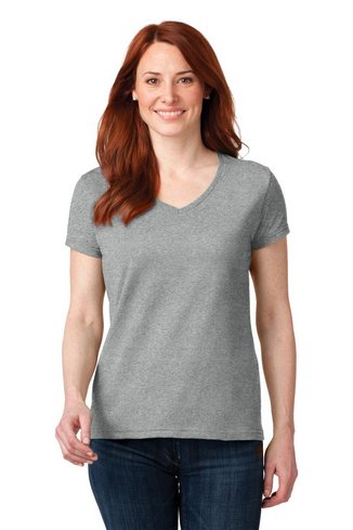 Custom Printed  Anvil Ladies 100% Ring Spun Cotton V-Neck T-Shirt - 88VL 