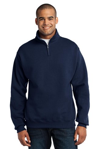 Custom Logo   1/4-Zip Cadet Collar Sweatshirt. JERZEES 995M  Embroidered 