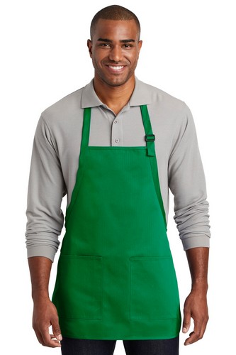 Custom Logo Port Authority Medium-Length Two-Pocket Bib Apron. A601 With Logo