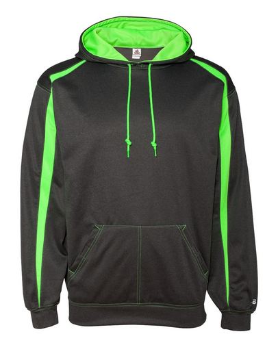 Custom Printed  Badger Pro Heather Fusion Performance Fleece Hooded Pullover - 1467 