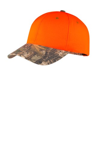 Custom Embroidered Port Authority Enhanced Visibility Cap with Camo Brim - C804 