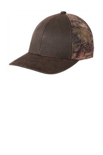 Custom Embroidered Port Authority Pigment Print Camouflage Mesh Back Cap - C891 