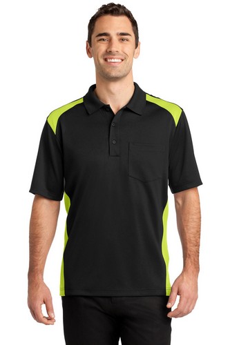 Custom Embroidered  CornerStone Select Snag-Proof Two Way Colorblock Pocket Polo - CS416 