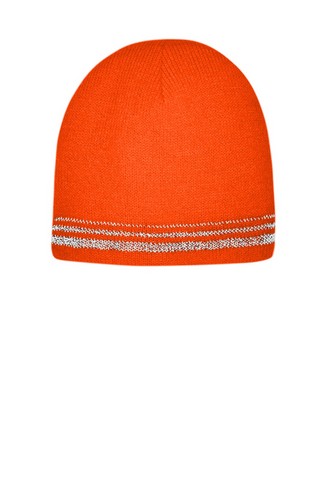 Custom Embroidered CornerStone Lined Enhanced Visibility with Reflective Stripes Beanie - CS804 