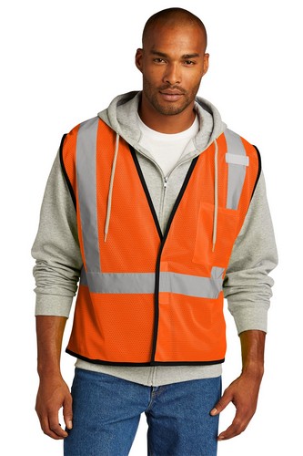 Custom Printed CornerStone ANSI 107 Class 2 Economy Mesh One-Pocket Vest - CSV100 