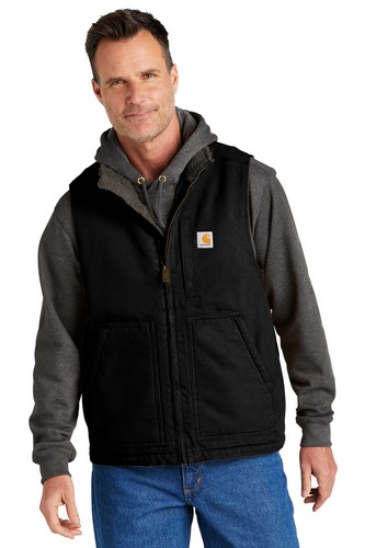 Custom Embroidered Carhartt Sherpa-Lined Mock Neck Vest CT104277 With logo