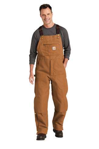 Custom Embroidered Carhartt Firm Duck Insulated Bib Overalls CT104393 With logo