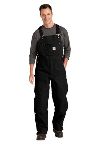 Custom Printed Carhartt Short Firm Duck Insulated Bib Overalls CTS104393 With Imprint