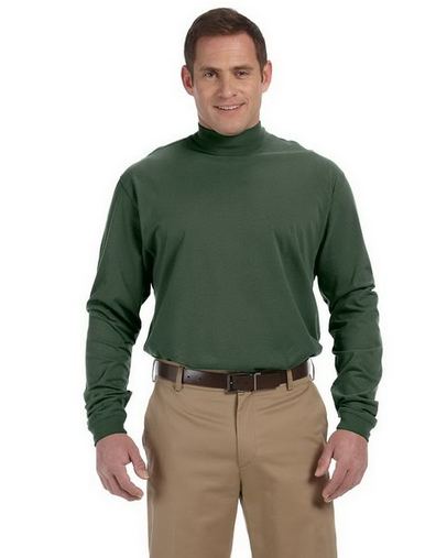 Custom Embroidered  Devon & Jones Sueded Cotton Jersey Mock Turtleneck - D420 