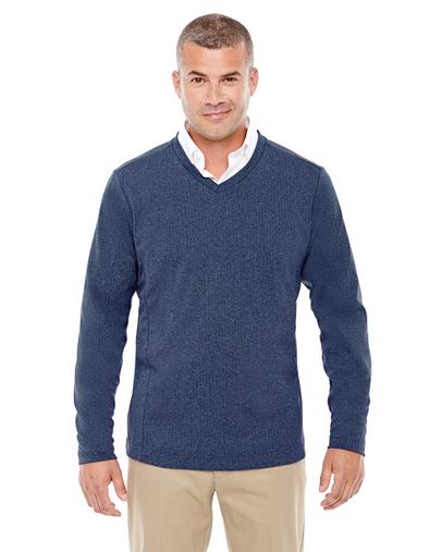 Custom Embroidered  Devon & Jones Men's Fairfield Herringbone Performance V-Neck Pullover - D884 