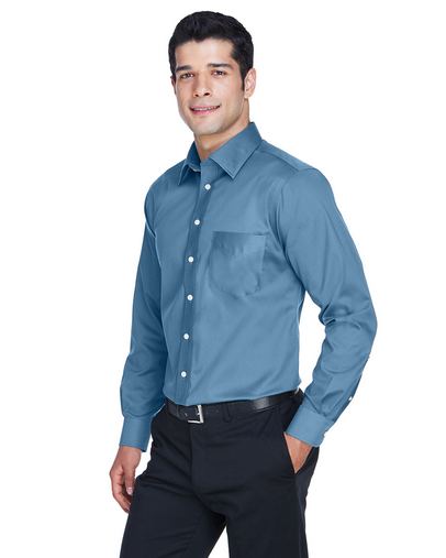 Custom Embroidered  Devon & Jones Men's Crown Collection Solid Stretch Twill Shirt - DG530 