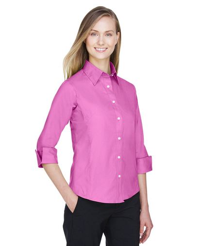 Custom Embroidered  Devon & Jones Ladies' 3/4 Sleeve Stretch Poplin Blouse - DP625W 