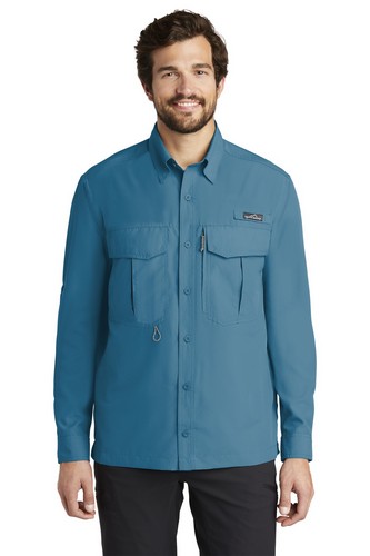 Custom Embroidered Eddie Bauer Long Sleeve Performance Fishing Shirt - EB600 