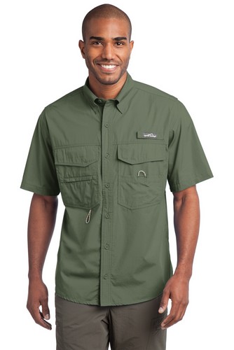 Custom Embroidered Eddie Bauer Short Sleeve Fishing Shirt - EB608 