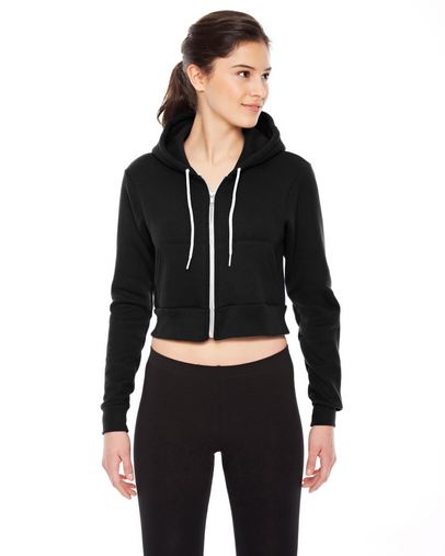 Custom Logo  American Apparel Ladies' Cropped Zip Hoodie F397  