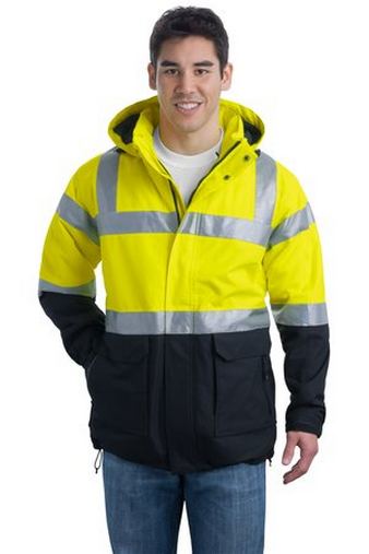 Custom Logo Port Authority ANSI 107 Safety Heavyweight Parka J799S 