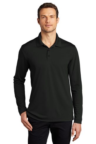 Custom Embroidered Port Authority Dry Zone UV Micro-Mesh Long Sleeve Polo - K110LS 