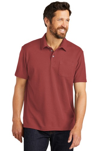 Custom Embroidered Port Authority C-FREE Cotton Blend Pique Pocket Polo - K868 