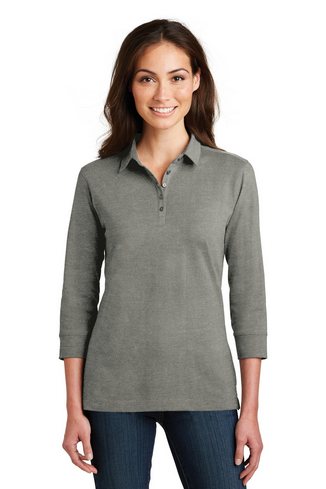 Custom Embroidered Port Authority Ladies 3/4-Sleeve Meridian Cotton Blend Polo - L578 