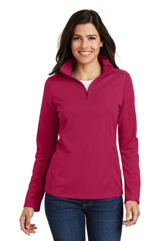 Custom Embroidered Port Authority Ladies Pinpoint Mesh 1/2-Zip - L806 