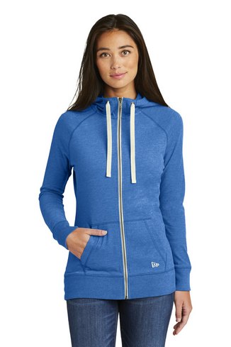 Custom Logo  New Era Ladies Sueded Cotton Blend Full-Zip Hoodie - LNEA122 