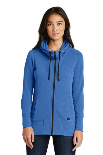 Custom Logo  New Era Ladies Tri-Blend Fleece Full-Zip Hoodie - LNEA511 